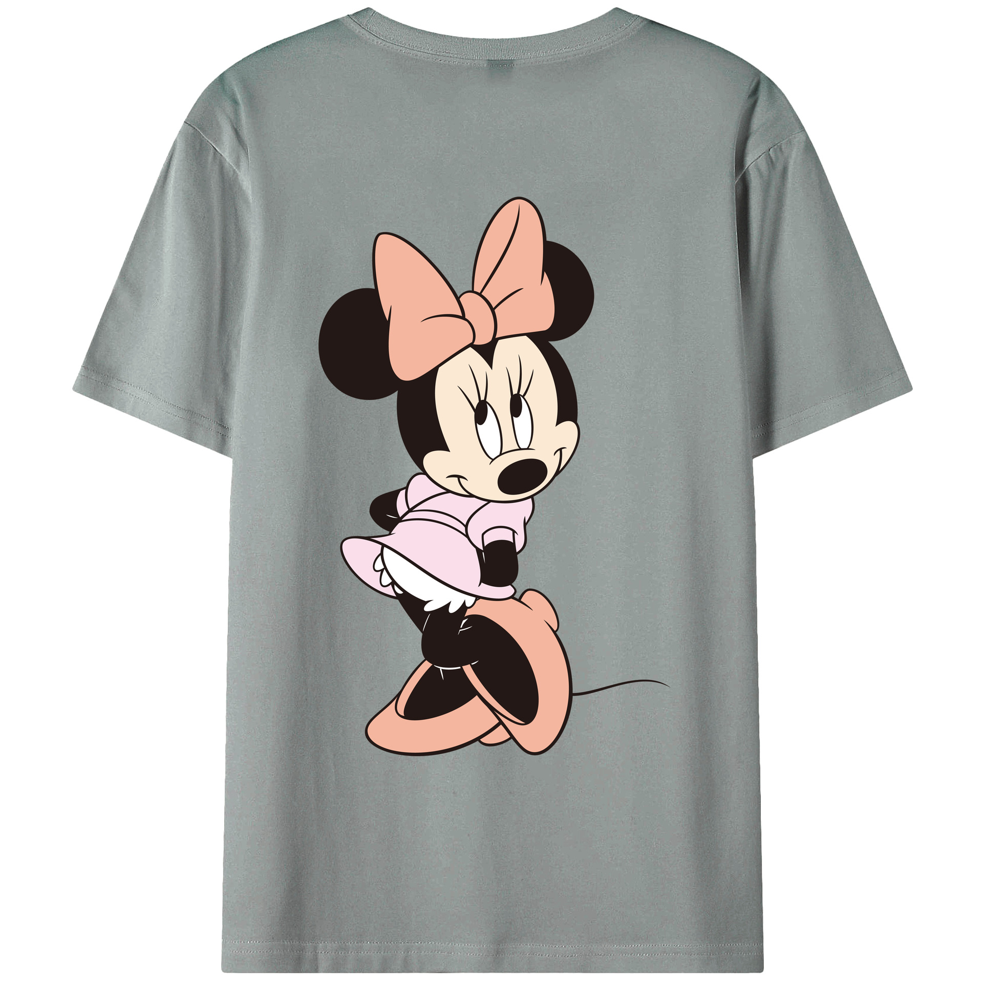 ミッキーマウス Mickey Mouse 綿100％ メンズ半袖Tシャツ（バックプリント） 通気性
